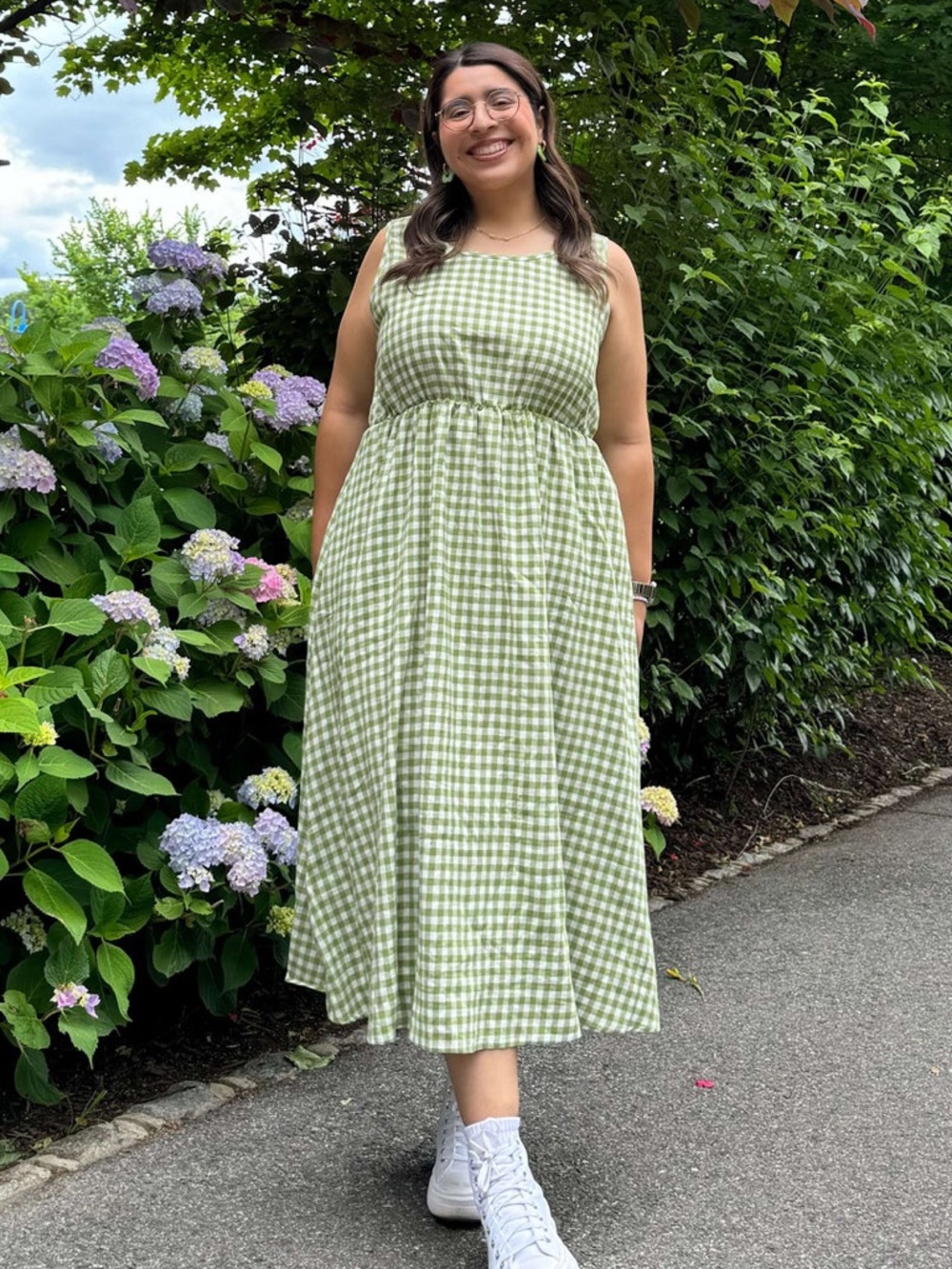 Shiny by Nature green sleeveless midi dress